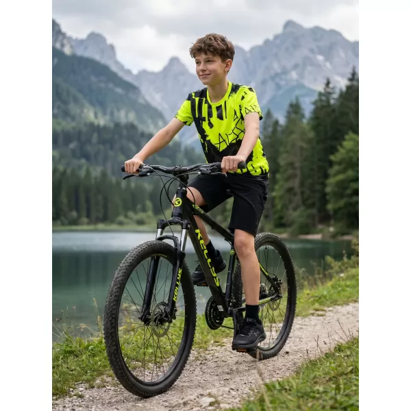  Detské prémiové funkčné tričko ALTISPORT VOJ/ALK076TR01 ČIERNA/FLUO ŽLTÁ 