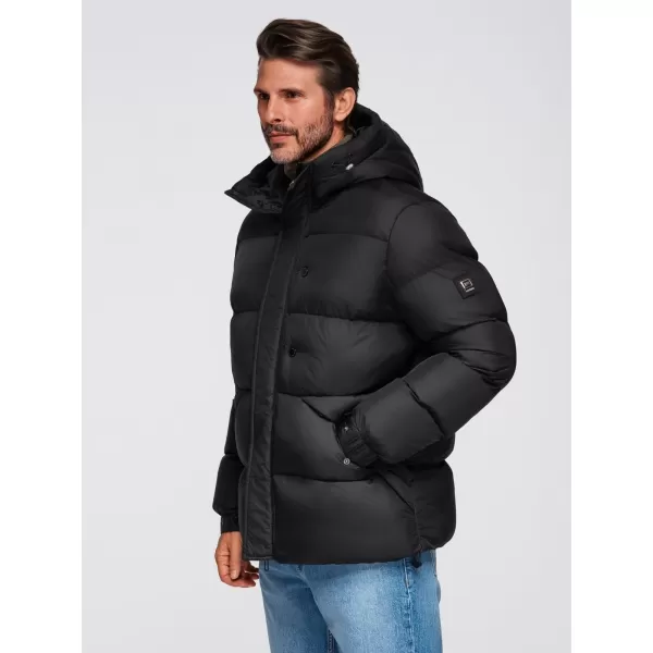  Pánska bunda OMBRE OM-JAHP-0238 ČIERNA 