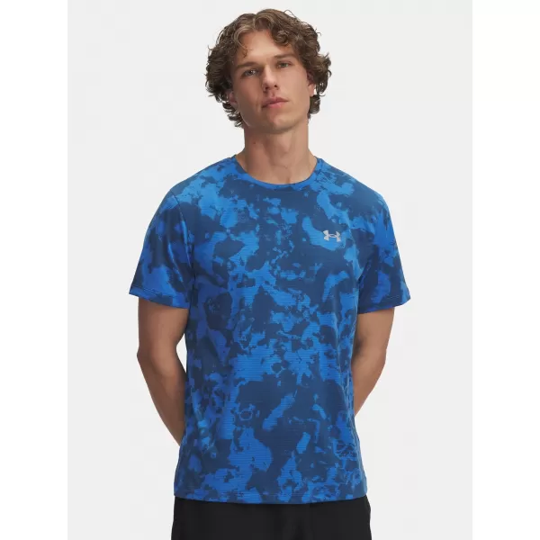  Pánske tričko UNDER ARMOUR UA LAUNCH PRINTED SS MODRÁ 