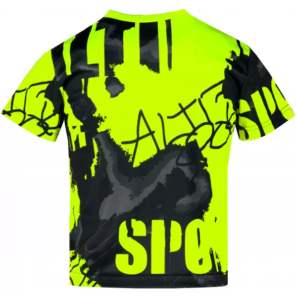  Detské prémiové funkčné tričko ALTISPORT VOJ/ALK076TR01 ČIERNA/FLUO ŽLTÁ 