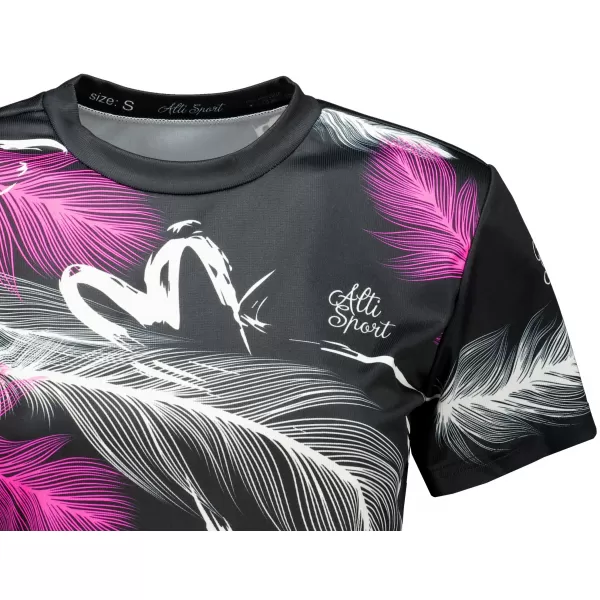  Dámsky prémiový crop top ALTISPORT VOJ/ALW001TR07 ČERNORŮŽOVÁ ČIERNA RUŽOVÁ 