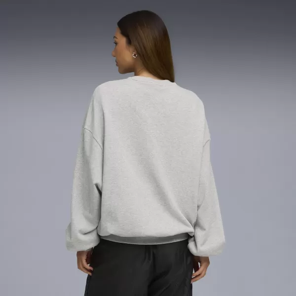  Dámska mikina PUMA X ROSÉ OVERSIZED CREW 63380310 PLOCHÝ SVETLO ŠEDÝ VRES 