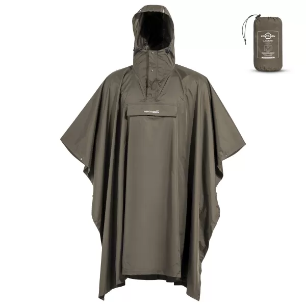 Bunda PENTAGON CLOUDBURST PACKABLE RAIN PONCHO K07018 HNEDÁ ŠEDÁ 