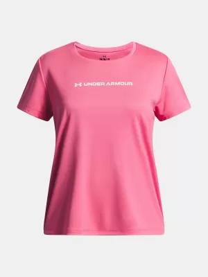 Dievčenské tričko UNDER ARMOUR TECH WORDMARK GRAPHIC SS 6005136-672 RUŽOVÁ
