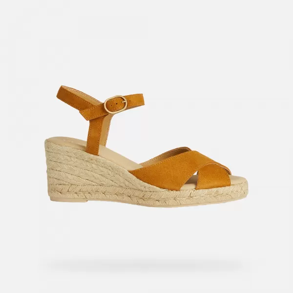  Dámske sandále GEOX G000570 JANTÁROVÁ 