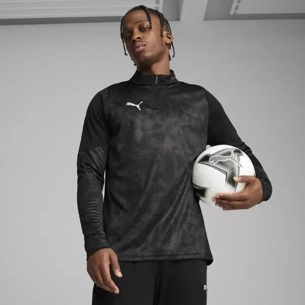  Pánska mikina PUMA TEAMCUP TRAINING 1/4 ZIP TOP 659164_03 PUMA BLACK/PUMA SILVER 