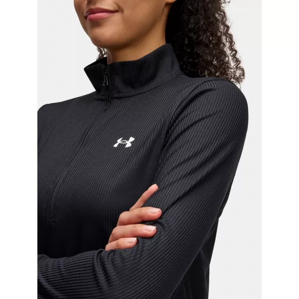  Dámske tričko UNDER ARMOUR TECH RIB 1/2 ZIP 1389857-001 ČIERNA 
