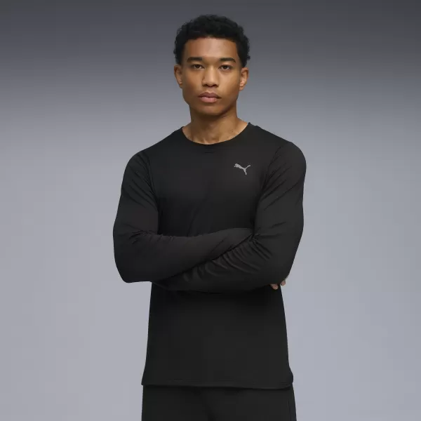  Pánske tričko PUMA M CLOUDSPUN LS TEE 52759101 PUMA ČIERNA 