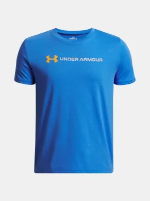 Chlapčenské tričko UNDER ARMOUR UA B LOGO WORDMARK SS MODRÁ