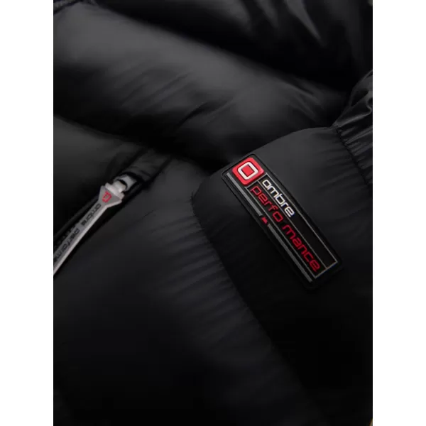  Pánska bunda OMBRE OM-JAHP-0303 ČIERNA 