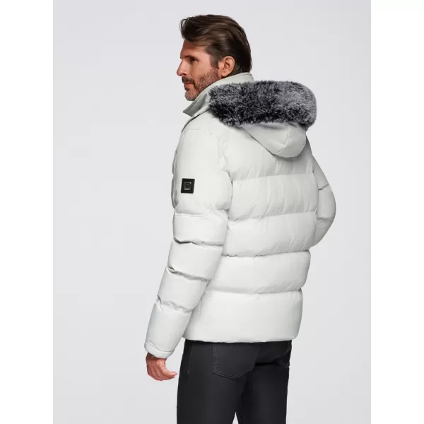  Pánska bunda OMBRE OM-JAHP-0252 SVETLO ŠEDÁ 