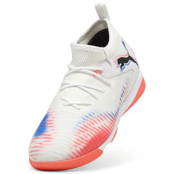  Detská obuv PUMA FUTURE 8 MATCH IT + MID JR 10861701 WHITE/ BIELA/PUMA ČIERNA/ŽIARIACA ČERVENÁ 