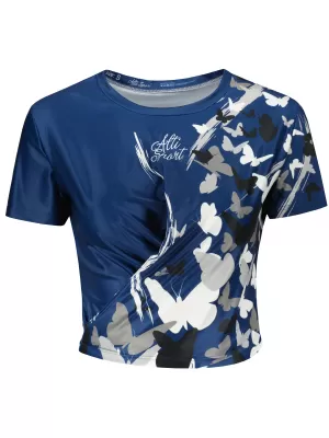 Dámsky funkčný prémiový crop top ALTISPORT VOJ/ALW022TR07 NAVY NÁVYKY