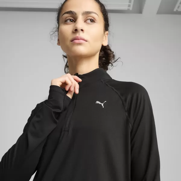  Tričko PUMA W RUN VELOCITY CLOUDSPUN 1/4 ZIP 52665001 PUMA BLACK 