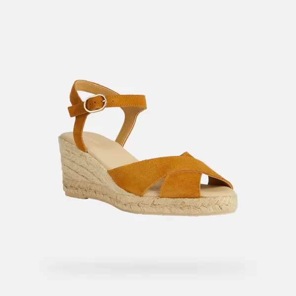  Dámske sandále GEOX G000570 JANTÁROVÁ 