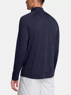 Pánske tričko UNDER ARMOUR UA TECH TEXTURED 1/2 ZIP 1382797-410 MODRÁ