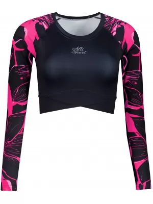 Dámsky funkčný prémiový crop top ALTISPORT VOJ/ALW114TR04 HORKÁ RUŽOVÁ