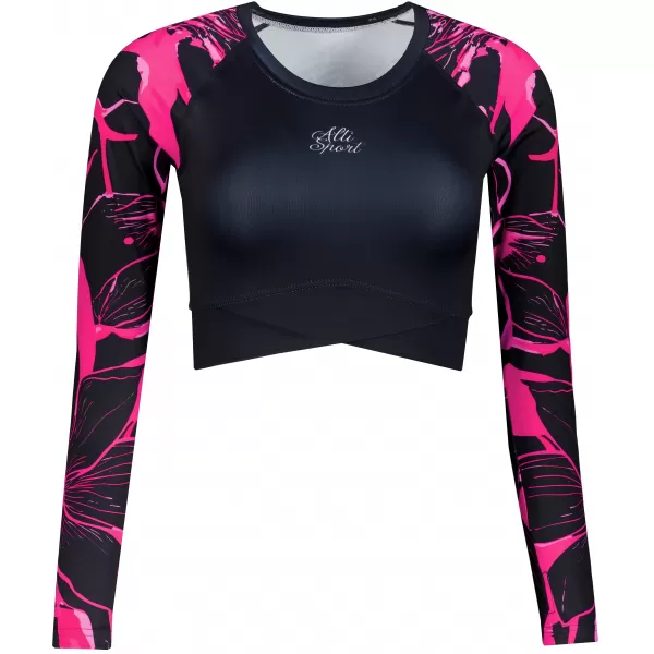  Dámsky funkčný prémiový crop top ALTISPORT VOJ/ALW114TR04 HORKÁ RUŽOVÁ 
