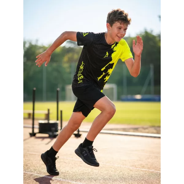  Detské prémiové funkčné tričko ALTISPORT VOJ/ALM112TR01 ČIERNO-FLUO ŽLTÁ 