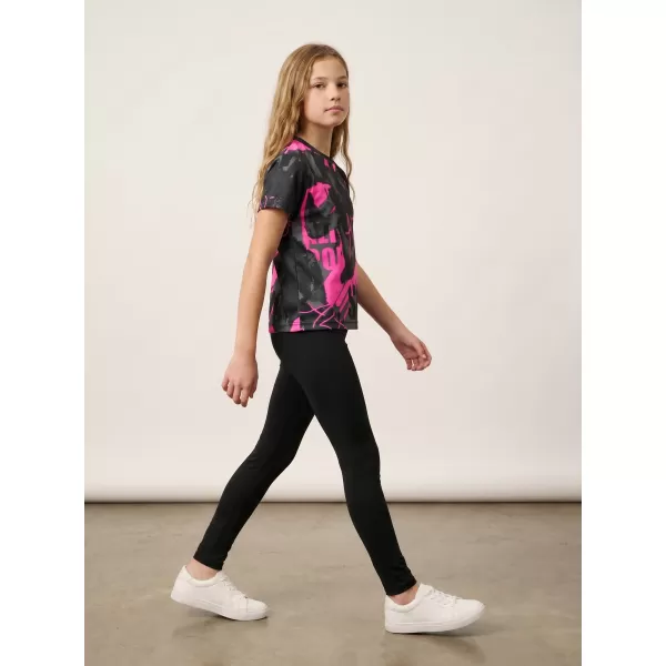  Detské prémiové funkčné tričko ALTISPORT VOJ/ALK076TR01 ČIERNA/FLUO RUŽOVÁ 