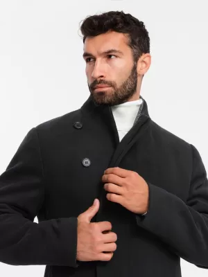Pánsky kabát OMBRE OM-COWC-0141 ČIERNA