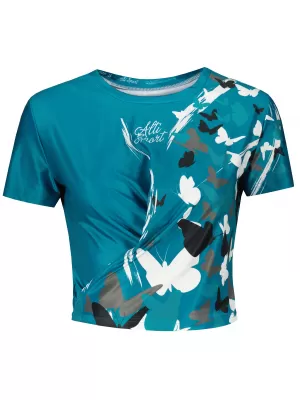 Dámsky funkčný prémiový crop top ALTISPORT VOJ/ALW022TR07 PETROLEJOVÁ PETROLEJ