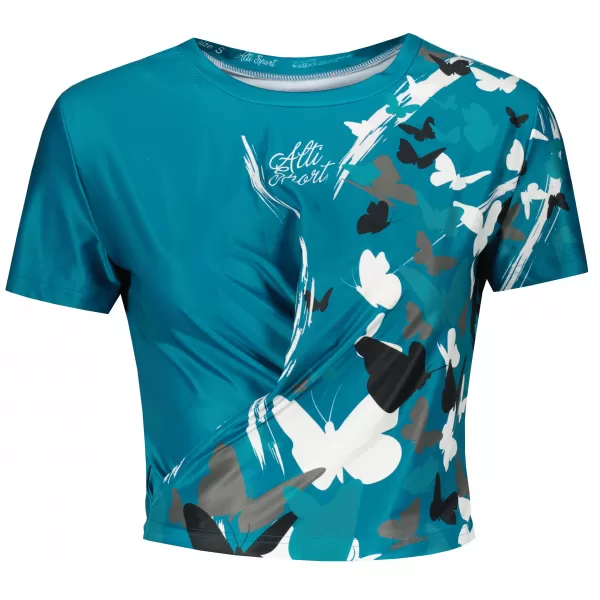  Dámsky funkčný prémiový crop top ALTISPORT VOJ/ALW022TR07 PETROLEJOVÁ PETROLEJ 