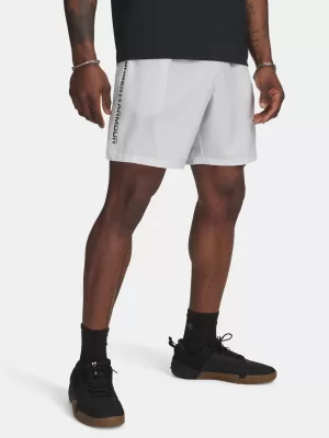 Pánske šortky UNDER ARMOUR UA TECH WOVEN WORDMARK SHORT 1383356-023 SIVÁ
