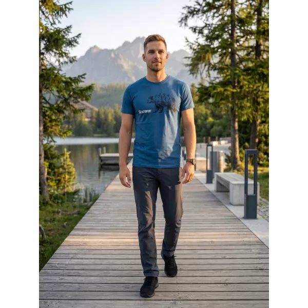  Pánske tričko s krátkym rukávom ALTISPORT ALM193129 DENIM 