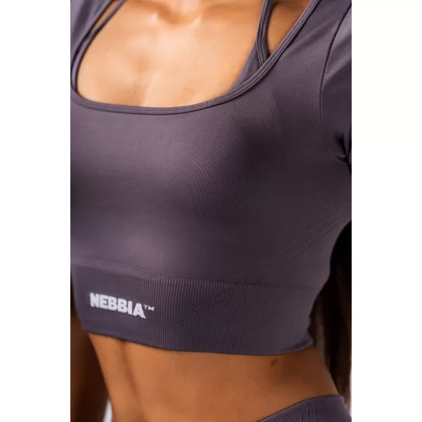  Tvarujúci bezšvový crop top FLOW SEAMLESS 499 DARK GREY Nebbia 