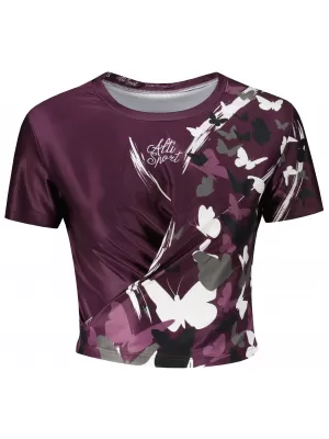 Dámsky funkčný prémiový crop top ALTISPORT VOJ/ALW022TR07 FIALOVÁ