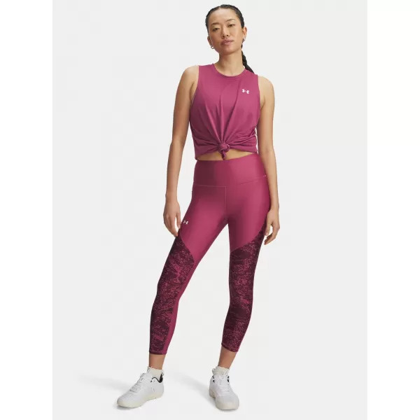  Dámske legíny UNDER ARMOUR TECH PRINT PANEL ANKLE LEG 1386407-659 ČERVENÁ 