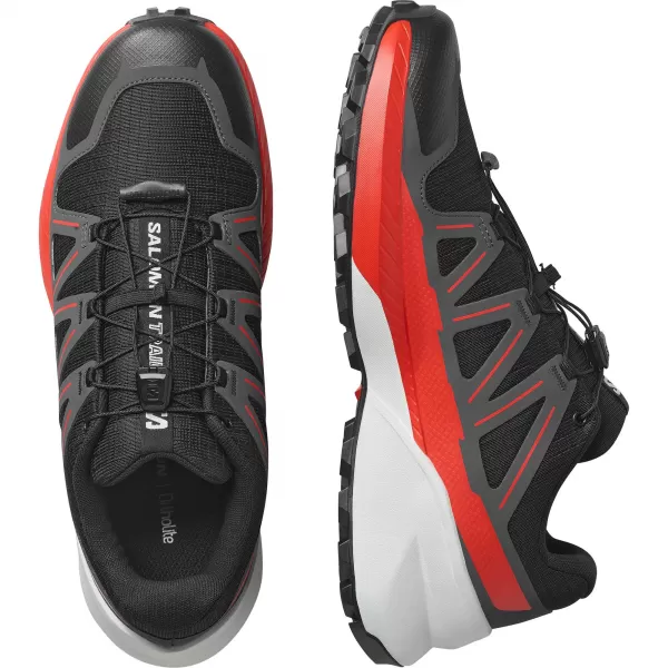  Pánske topánky SALOMON SPEEDCROSS PEAK ČIERNA/ASFALTOVÁ/OHNIVÁ ČERVENÁ 