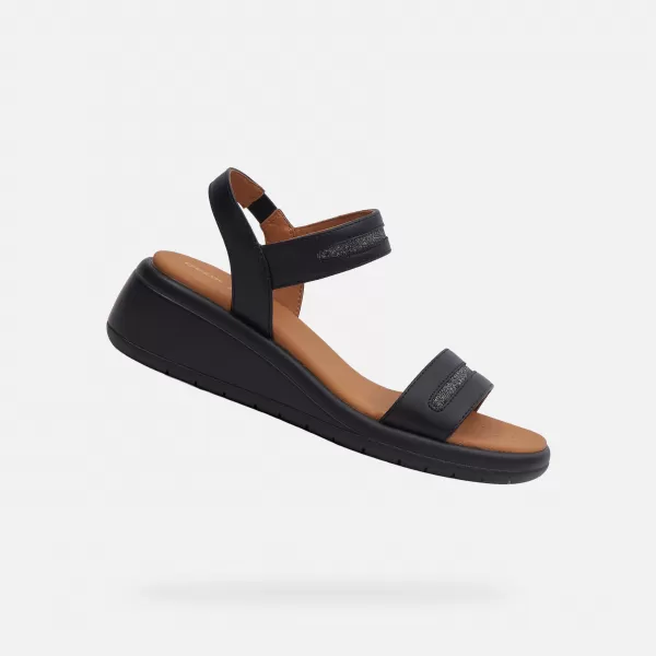  Dámske sandále GEOX MELICONIA G000969 ČIERNA 