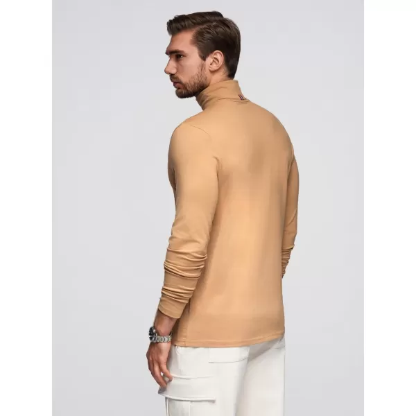  Pánske tričko OMBRE OM-LSCL-0130 SVETLOHNEDÁ 