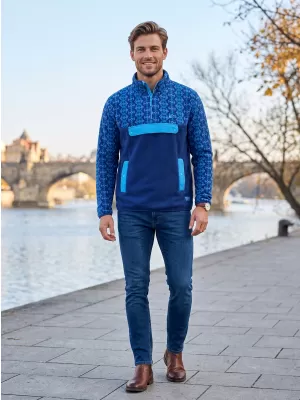 Pánska fleecová mikina ALTISPORT GARM MODRÁ
