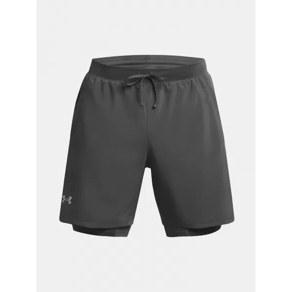  Pánske šortky UNDER ARMOUR UA LAUNCH 7'' 2-IN-1 SHORTS 1382641-025 SIVÁ 