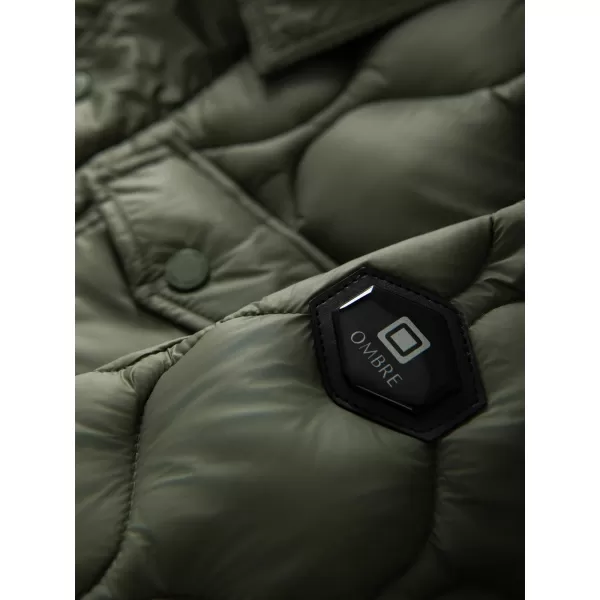  Pánska bunda OMBRE OM-JALP-0215 OLIVOVÝ 