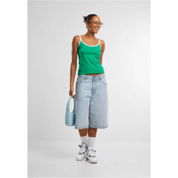  Dámske tielko URBAN CLASSICS TB7485A ŽABA ZELENÁ/BIELA/BIELA/ČIERNA 