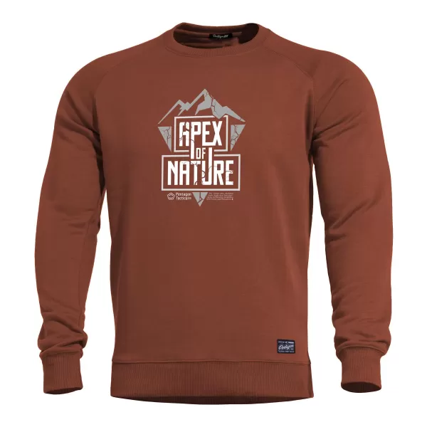  Mikina PENTAGON HAWK SWEATER APEX OF NATURE K09019 HNEDÁ 