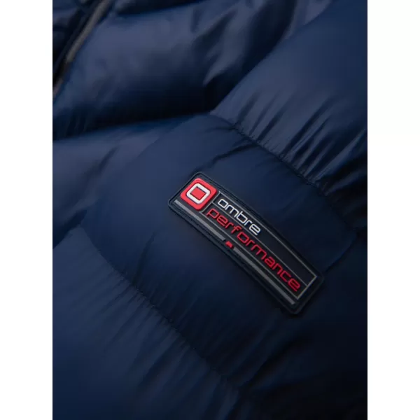  Pánska bunda OMBRE OM-JAHP-0303 NÁMORNÍCKA MODRÁ 