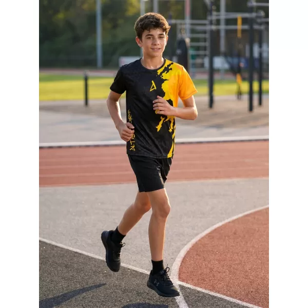  Detské prémiové funkčné tričko ALTISPORT VOJ/ALM112TR01 ČIERNO-FLUO ORANŽOVÁ 