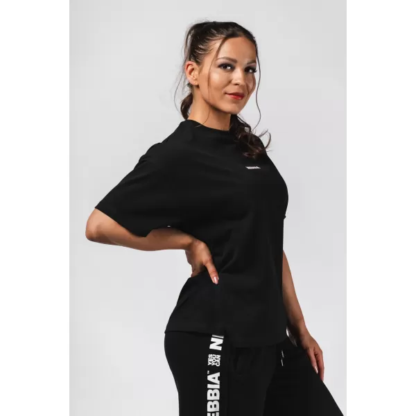  Nadrozmerné tričko RESET 491 BLACK Nebbia 