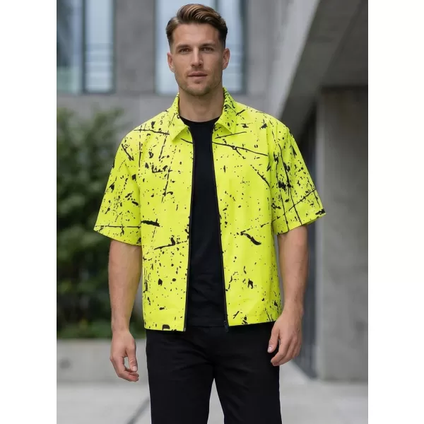  Pánska prémiová košeľa ALTISPORT VOJ/ALM034KOS01 NEÓNOVÁ ŽLTÁ 