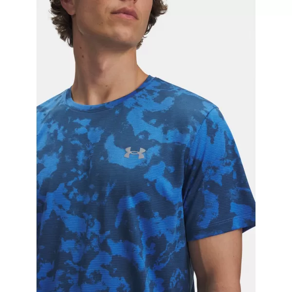  Pánske tričko UNDER ARMOUR UA LAUNCH PRINTED SS MODRÁ 