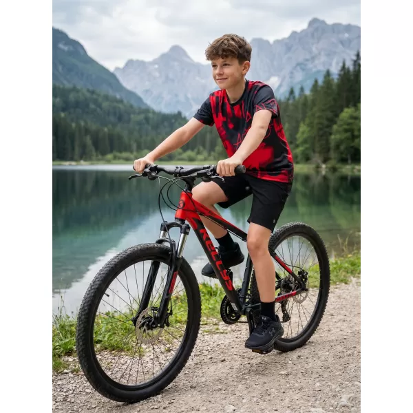  Detské prémiové funkčné tričko ALTISPORT VOJ/ALK076TR01 ČERVENÁ A ČIERNA 