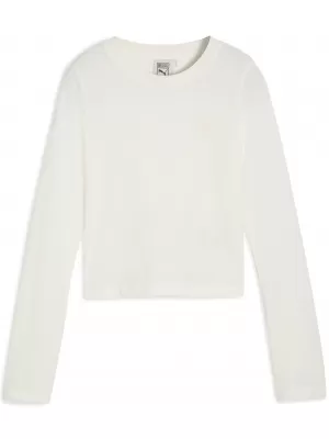 Tričko PUMA X ROSÉ LONGSLEEVE TEE 63380577 TEPLÝ BIELY