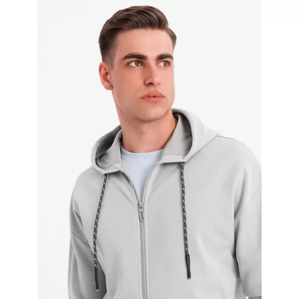 Pánska mikina OMBRE BLACK OM-SSZP-0210 SIVÁ 