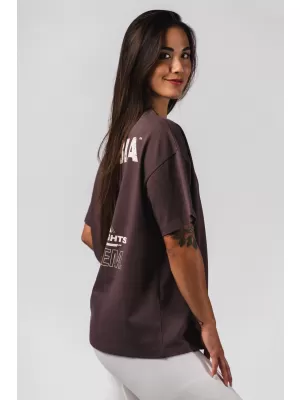 Nadrozmerné tričko RESET 491 DARK BROWN Nebbia