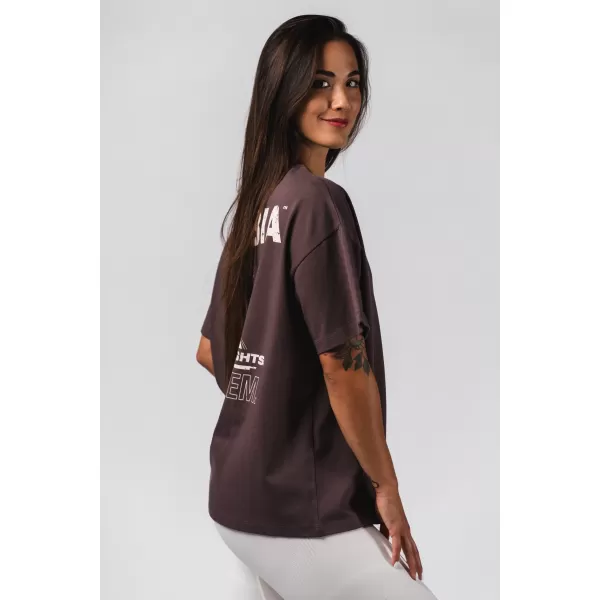  Nadrozmerné tričko RESET 491 DARK BROWN Nebbia 